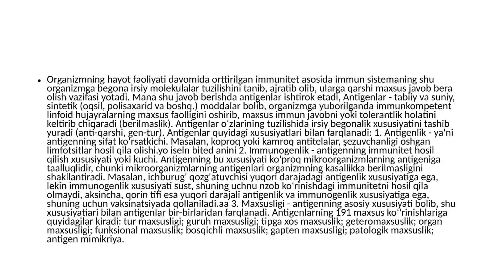 Antigenlarninigamaliyahamiyati.Monoklonalantitelilar,olishusullarivameditsina 2