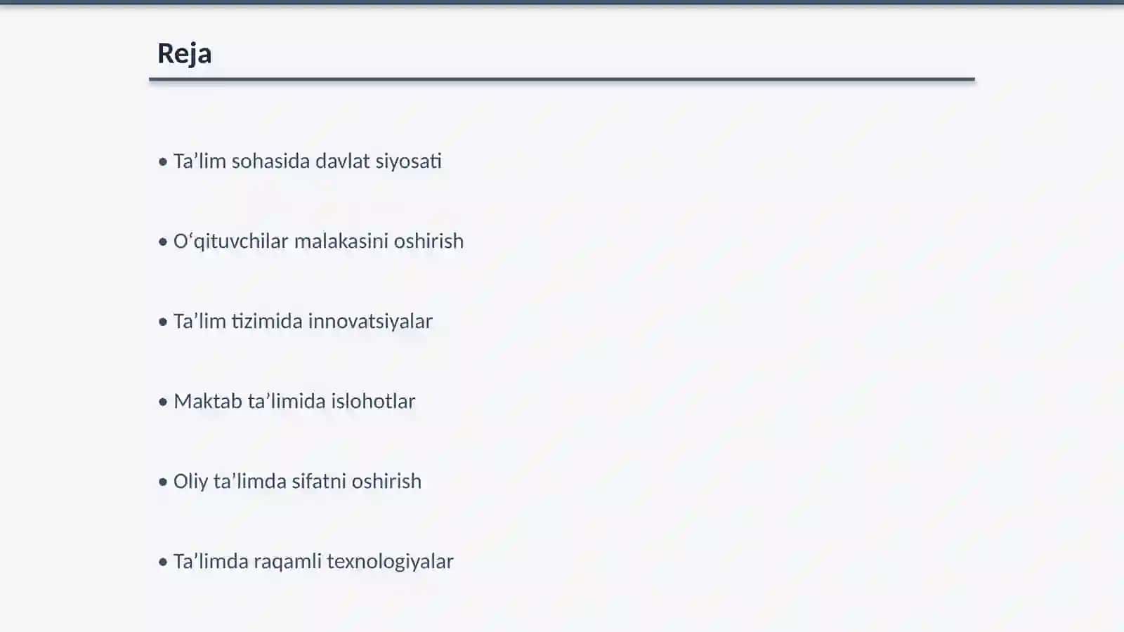 Oʻzbekiston Respublikasida taʼlim sohasidagi islohotlar 2