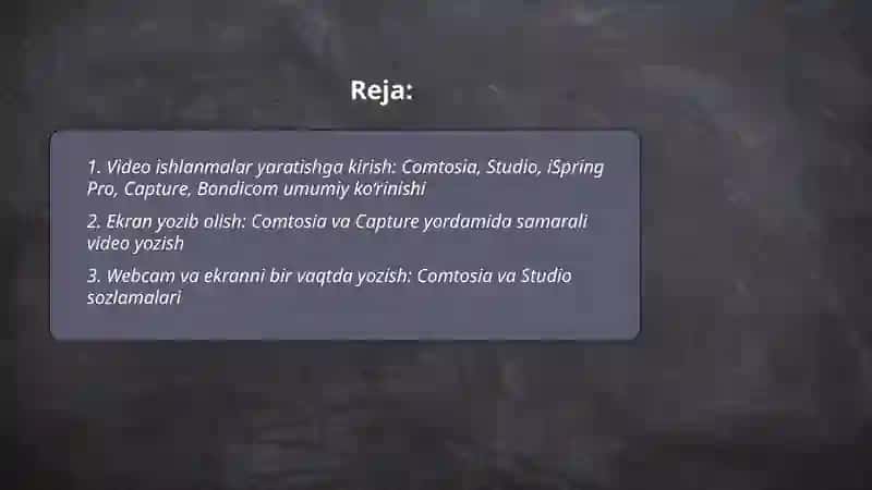 Video ishlanmalar yaratish 2