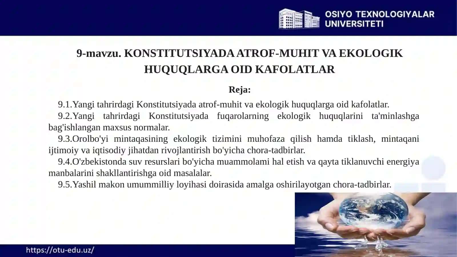 Yangitahrirdagi Konstitutsiyada atrof-muhit va ekologik huquqlarga oid kafolatlar 2