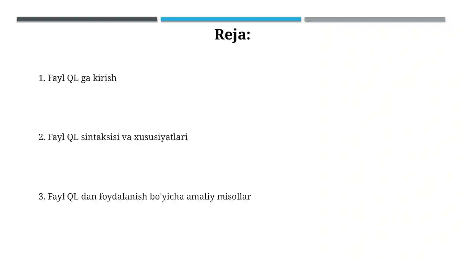 Fayl QL – bu fayl formatlari va tarkibini so'rov qilish uchun ishlatiladigan kuchli til 2