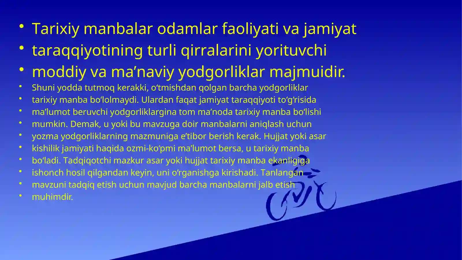 TARIXIY MANBALAR TAHLILI 2
