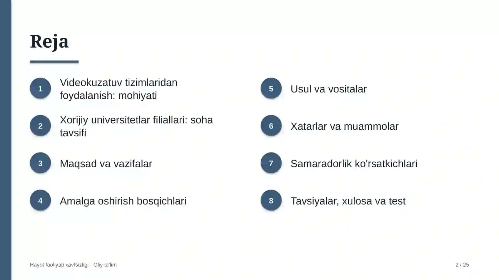 Xorijiy universitetlar filiallarida videokuzatuv tizimlaridan foydalanish 2