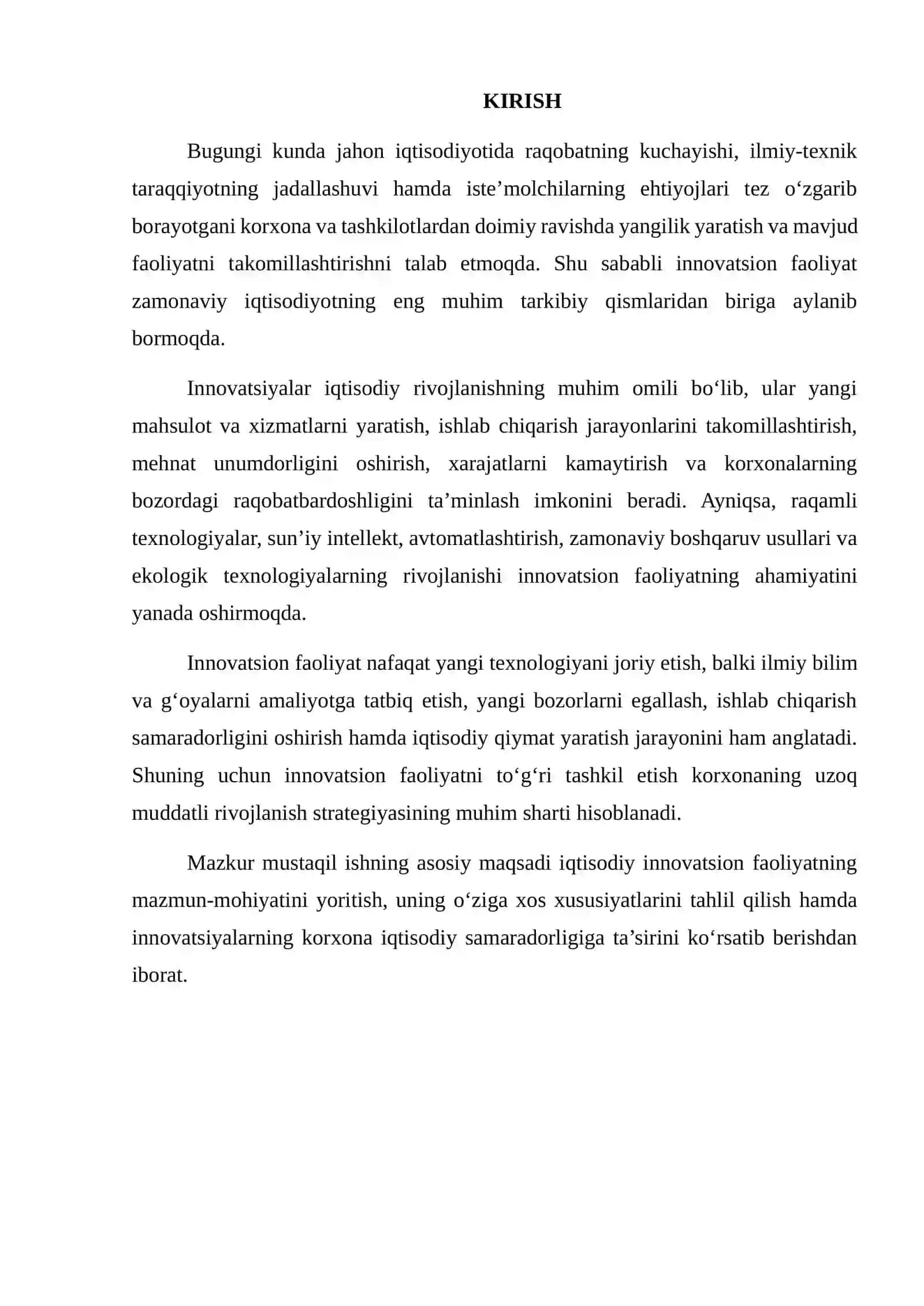 IQTISODIY INNOVATSION FAOLIYATNING O‘ZIGA XOS XUSUSIYATLARI 2