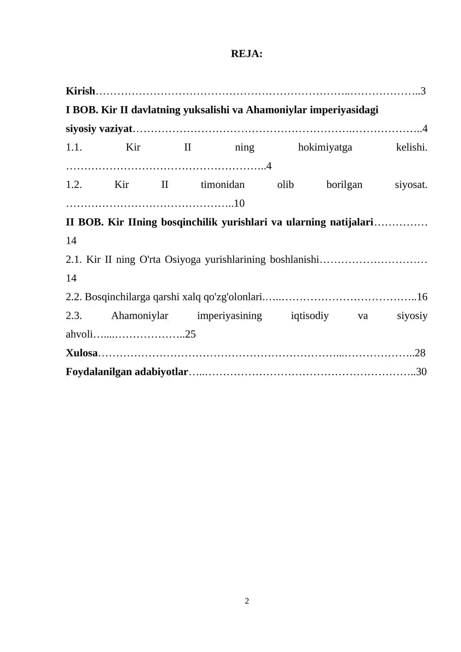 KURS ISHI "KIR II DAVLATINING YUKSALISHI VA UNING O’RTA OSIYOGA BOSQINLARI" 2