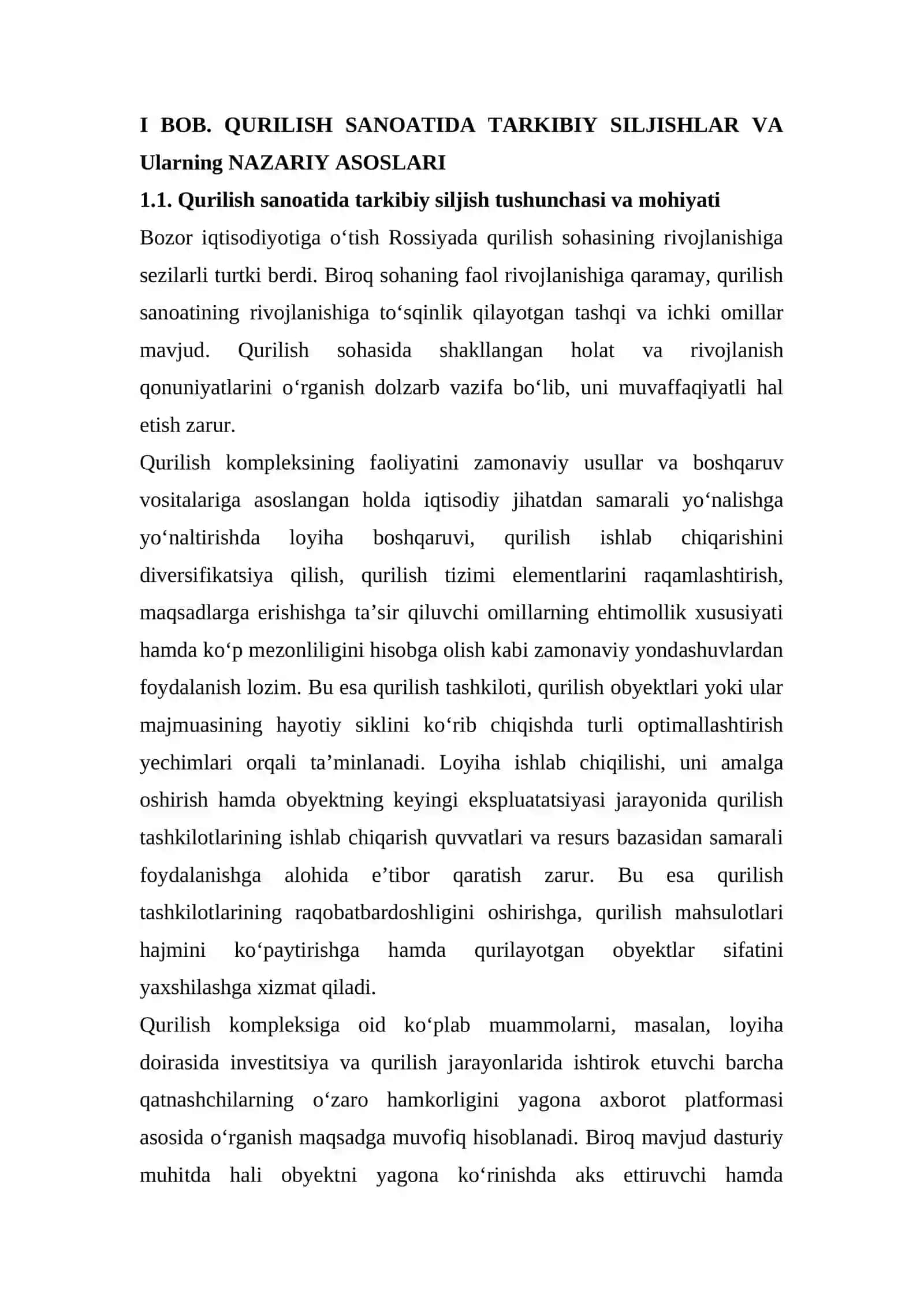 Qurilish sanoati tamogidagi tarkibiy siljishlaring samaradorligini oshirish 2