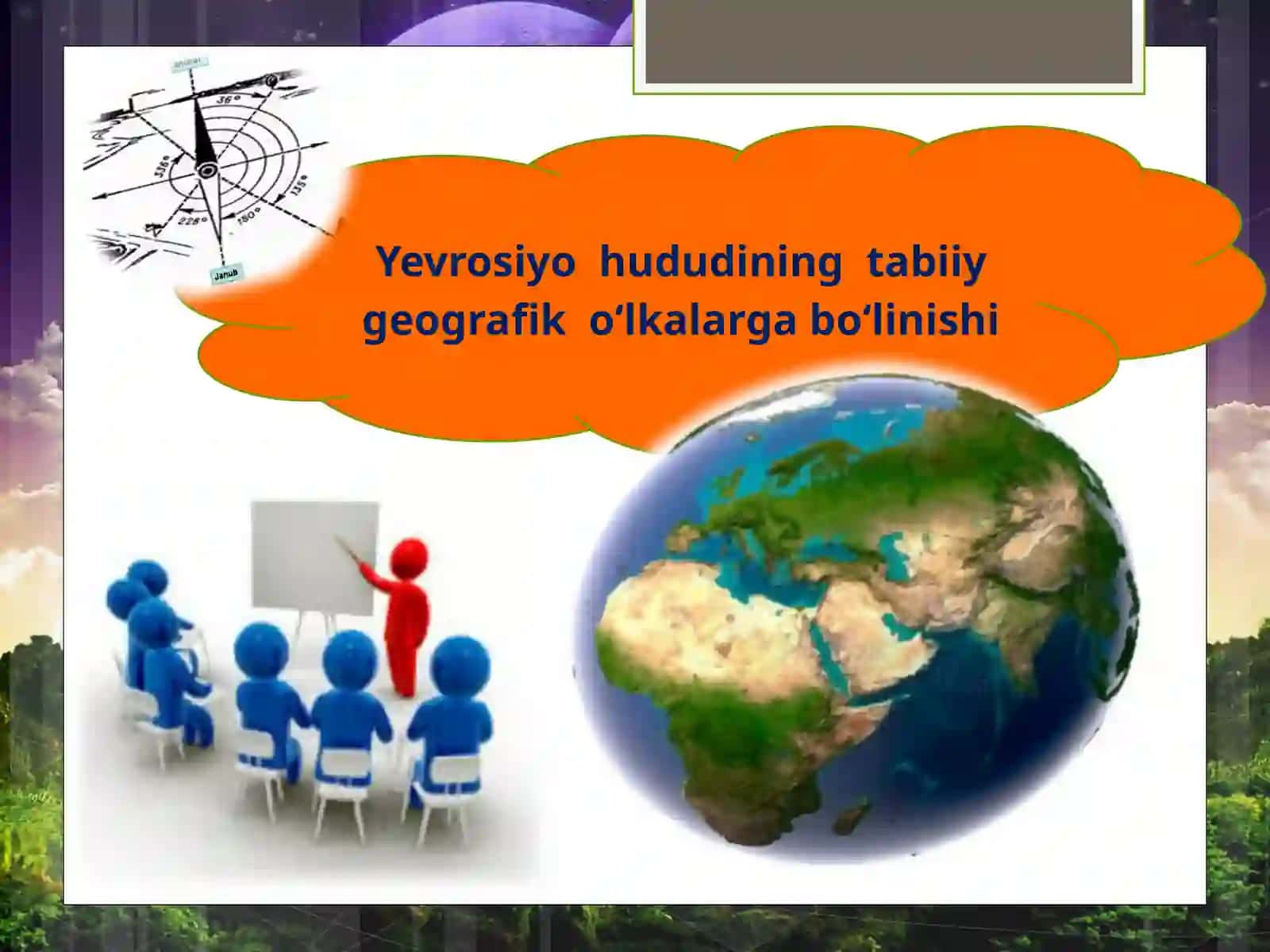 “YEVROOSIYO HUDUDINING TABIIY GEOGRAFIK O’LKALARGA BO’LINISHI” 7-sinf geografiya fanidan dars ishlanma. 2