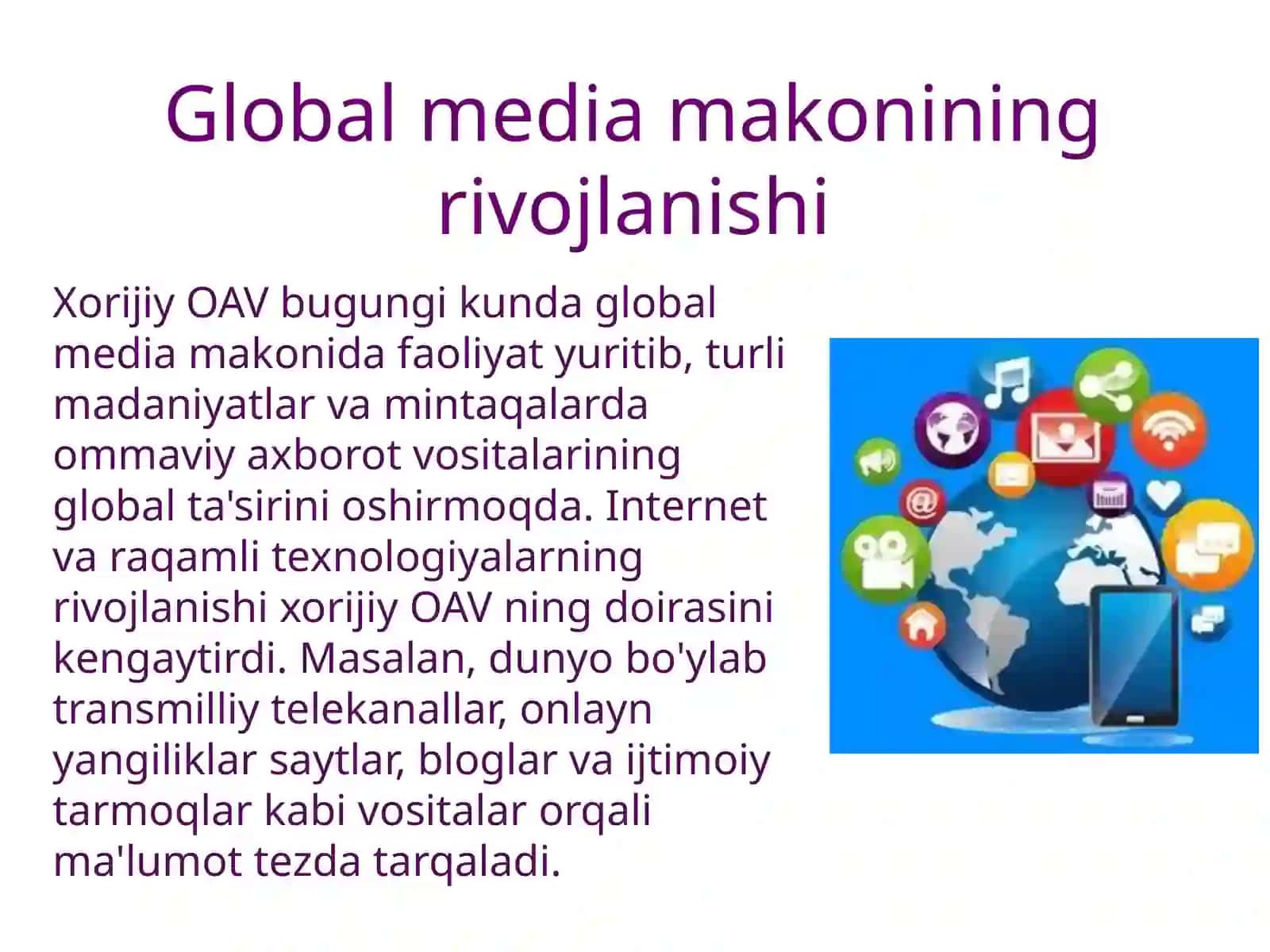 Xorijiy OAVning media makondagi o‘rni 2