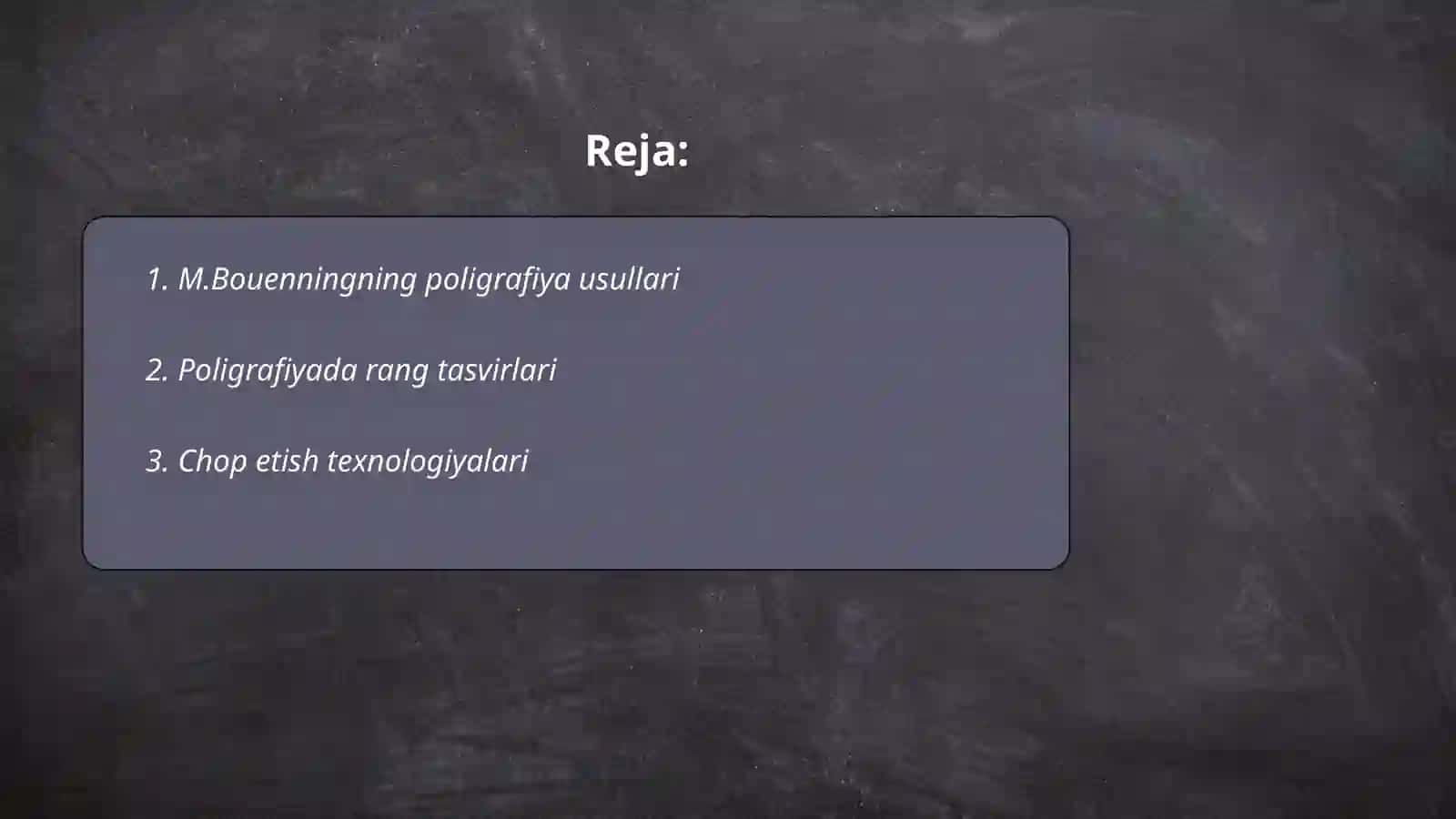 M.Bouenning poligrneratsiya yondashuvi 2