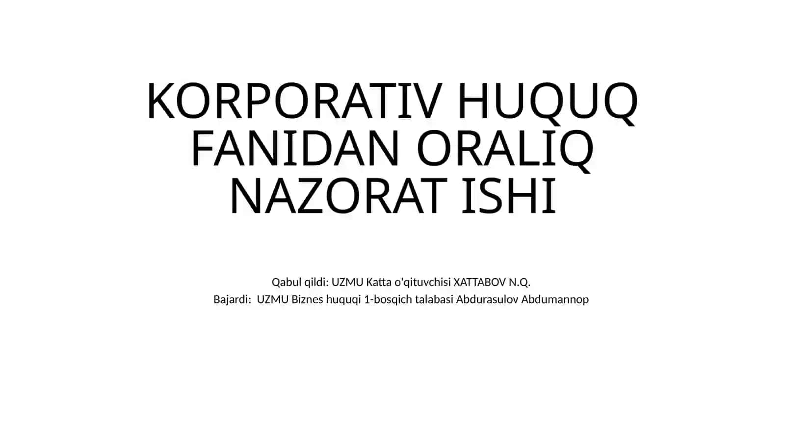Korporatsiya turlari 2