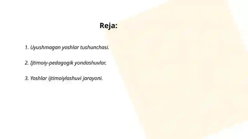 Uyushmagan yoshlar bilan olib borilagan ijtimoiy-pedagogik ish 2