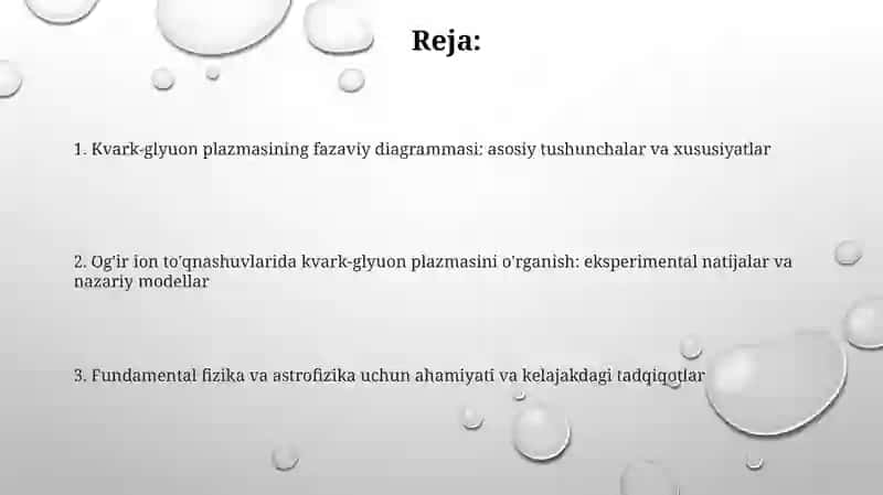 Kvark-glyuon plazmasining fazaviy diagrammasi va uning fundamental fizika uchun ahamyati 2