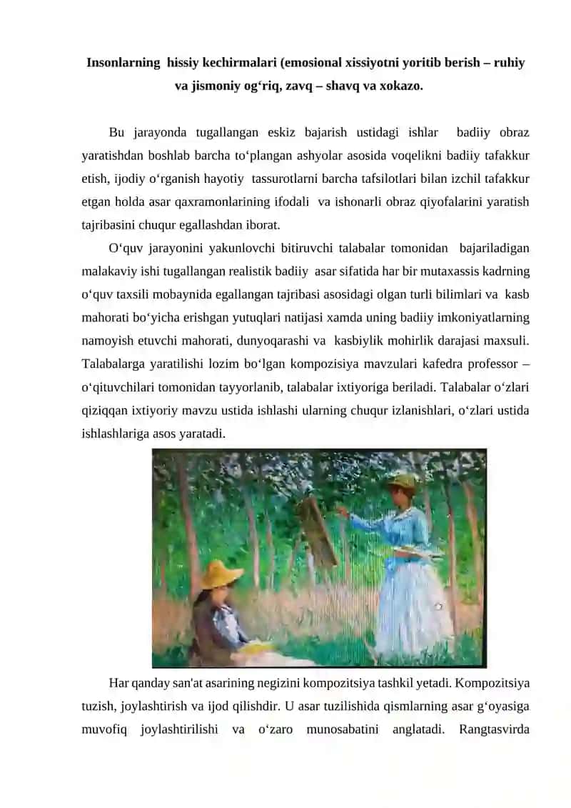 Insonlarning hissiy kechirmalari 2