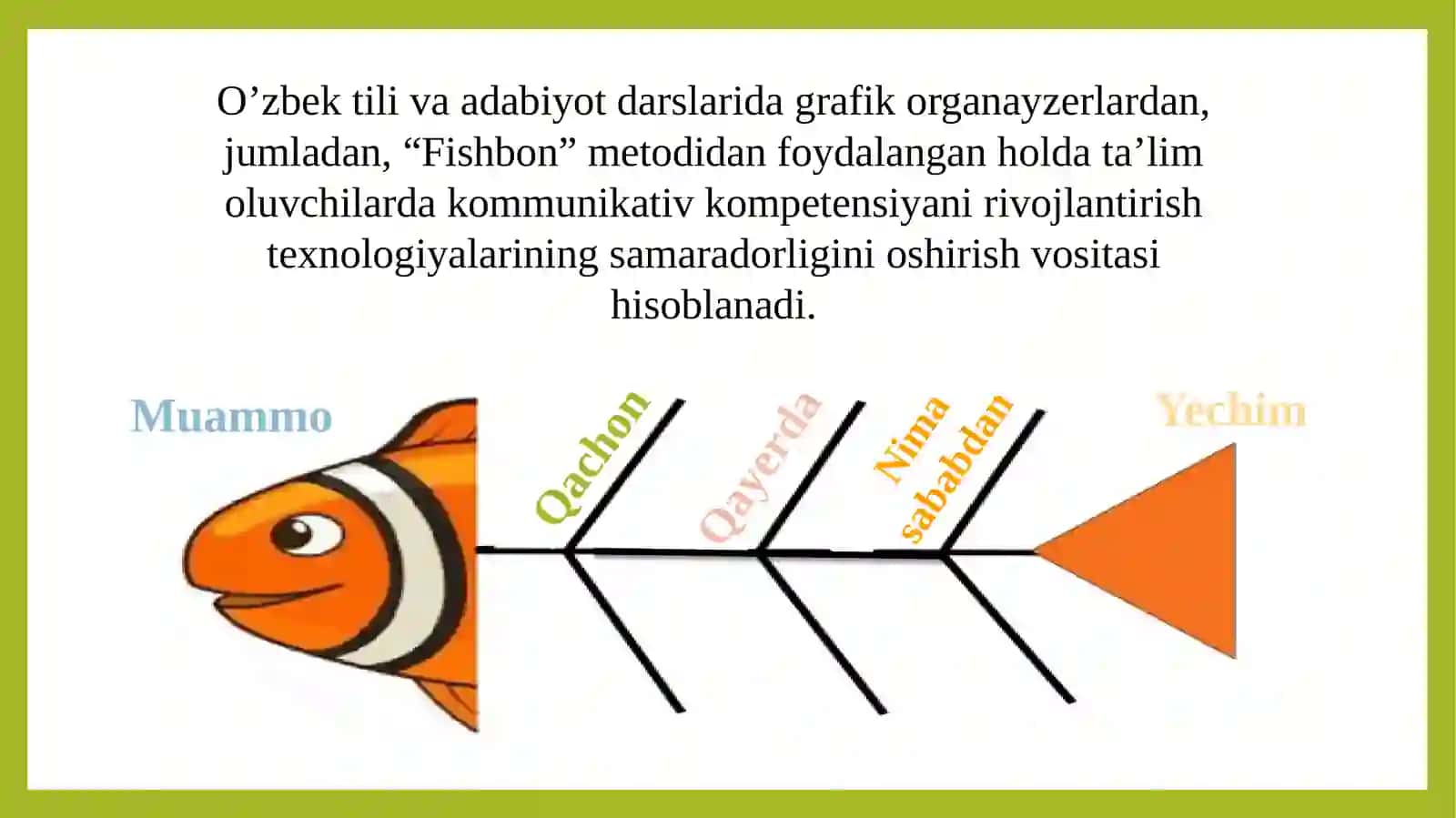 Baliq skeleti metodi ya'ni «FishbonEdiagram» 2