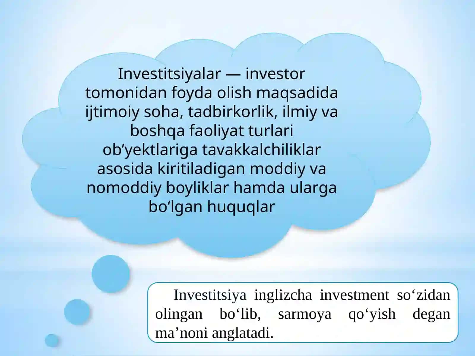 Investitsiyalar hisobi 2