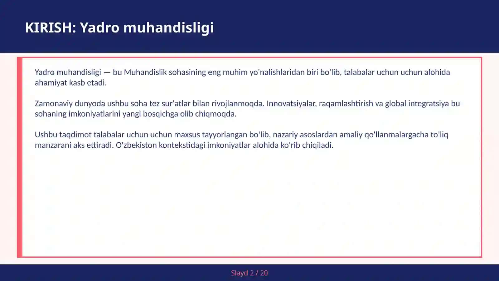 Yadro muhandisligi 2