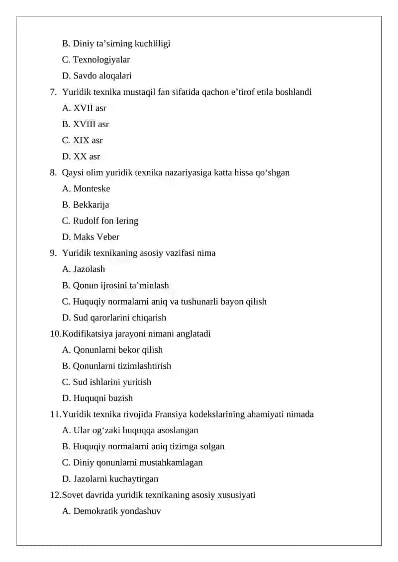 Yuridik texnika fanining rivojlanish tarixi 2
