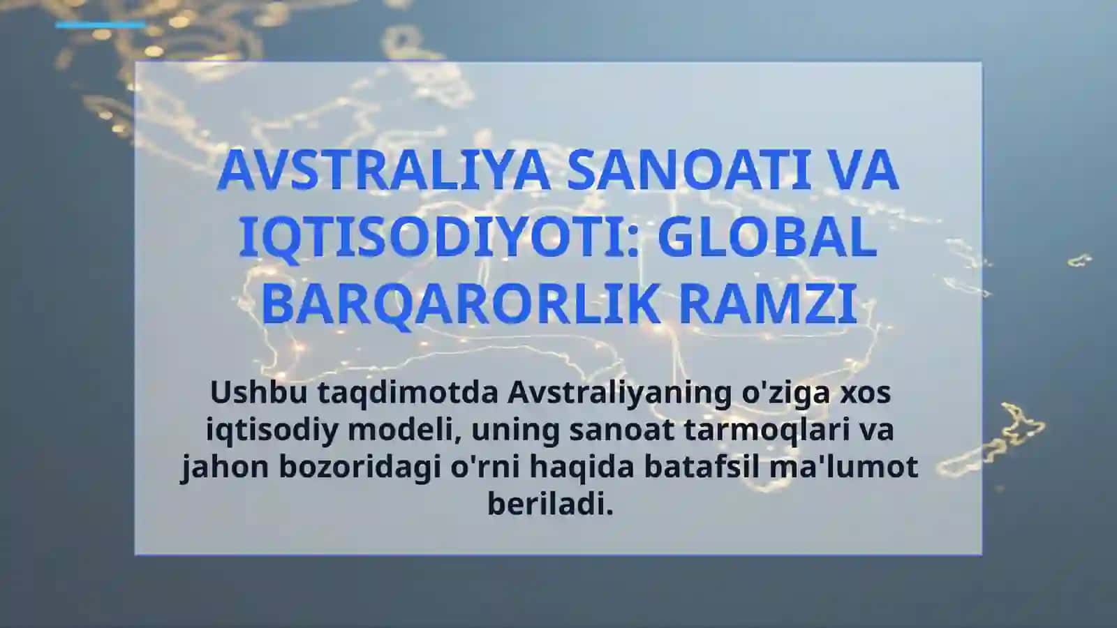 Avstraliya sanoatlarmoqlari va iqtisodiyoti 2