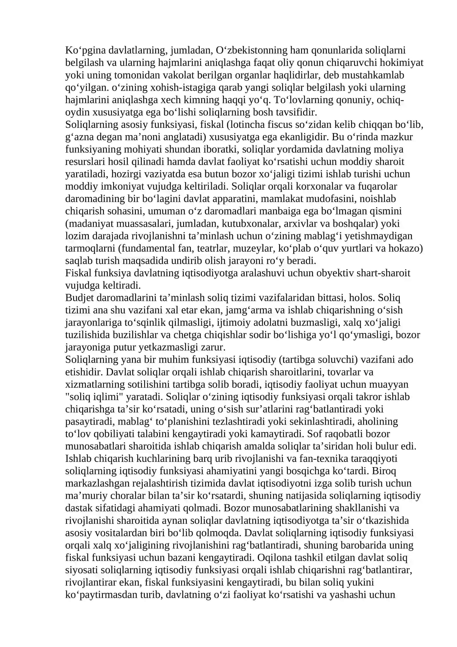 Soliqlarning mohiyati 2