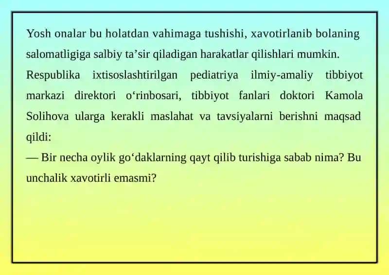 QUSISH VA QAYT QILISH SINDROMI 2