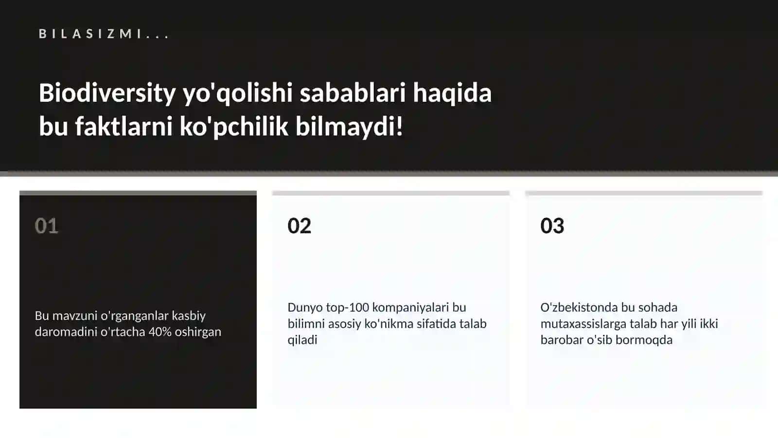 Biodiversity yo'qolishi sabablari 2