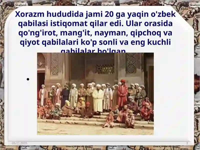 Xiva xonligining tashkil topishi va siyosiy hayoti. 2