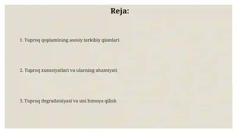 Tuproq qoplamining tuzilishini tasvirlash 2