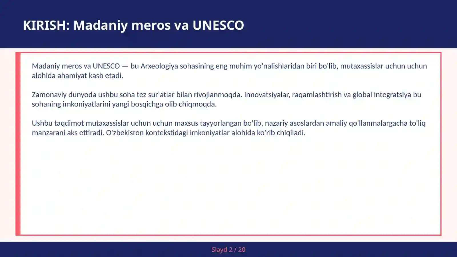 Madaniy meros va UNESCO 2
