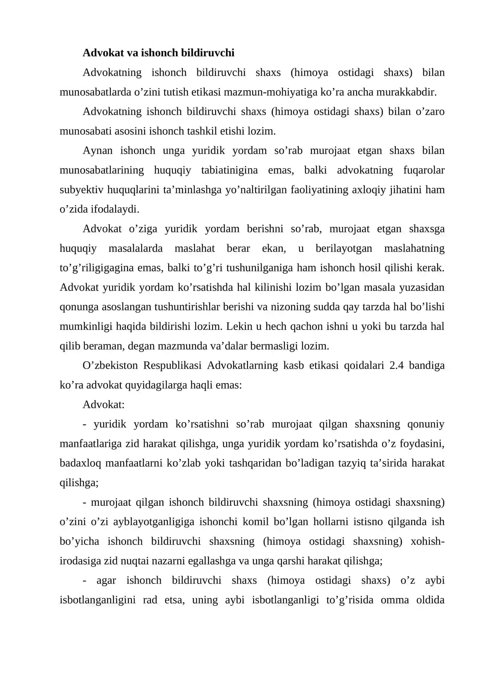 ADVOKATNING VAZIFALARI 2