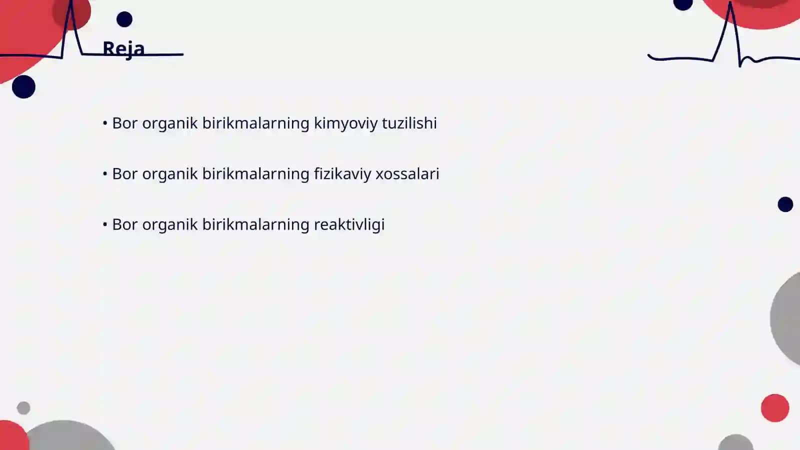 Bor organik birikmalarning xossalari 2