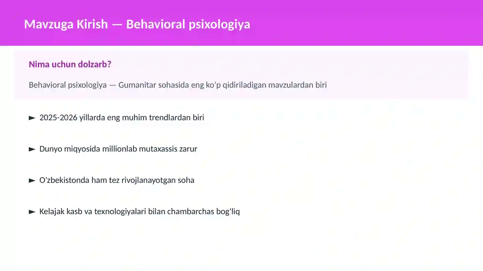 Behavioral psixologiya 2