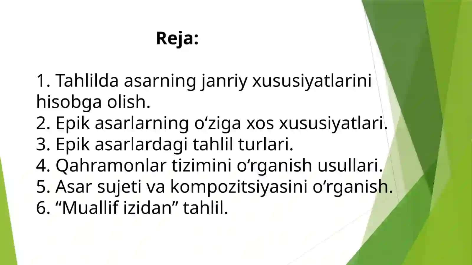 Epik asarlar tahlili, matn ustida ishlash yo‘llari (“Xamsa” dostonlari misolida) 2