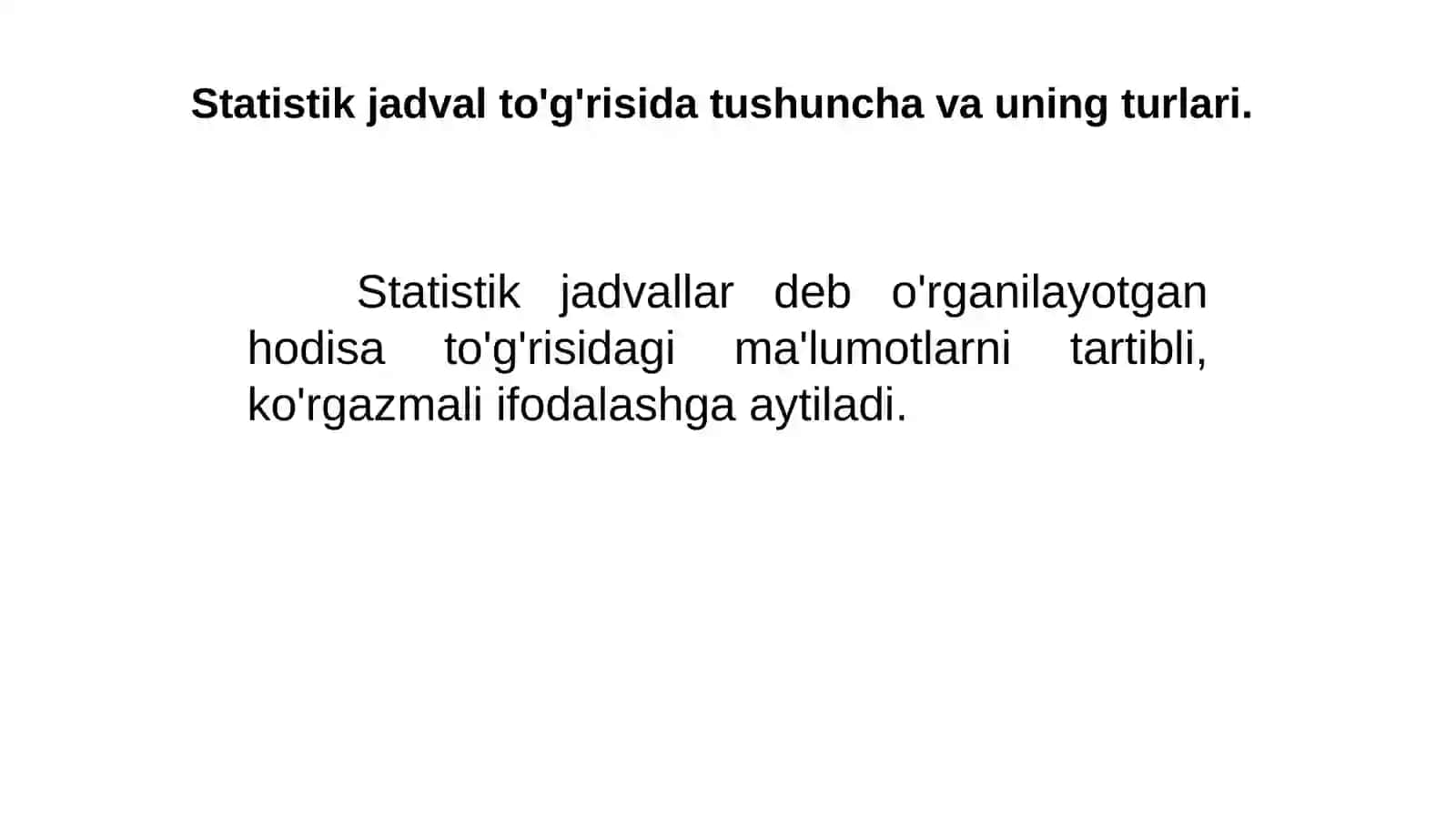 5-mavzu. Statistik jadval va grafiklar 2