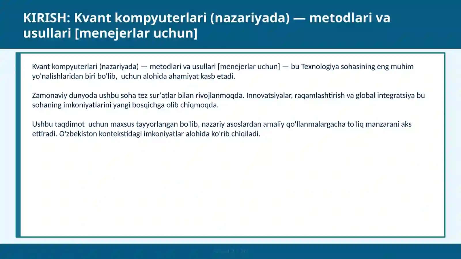 Kvant kompyuterlari (nazariyada) — metodlari va usullari [menejerlar uchun] 2
