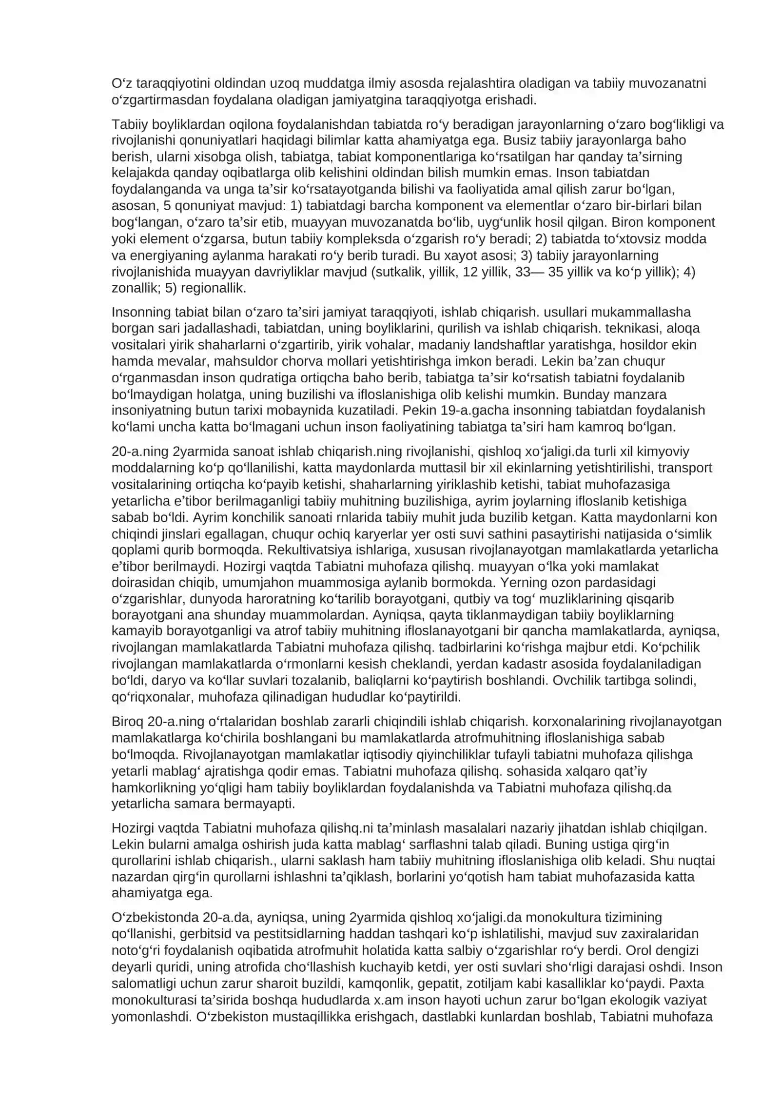 Tabiatni muhofaza qilish 2