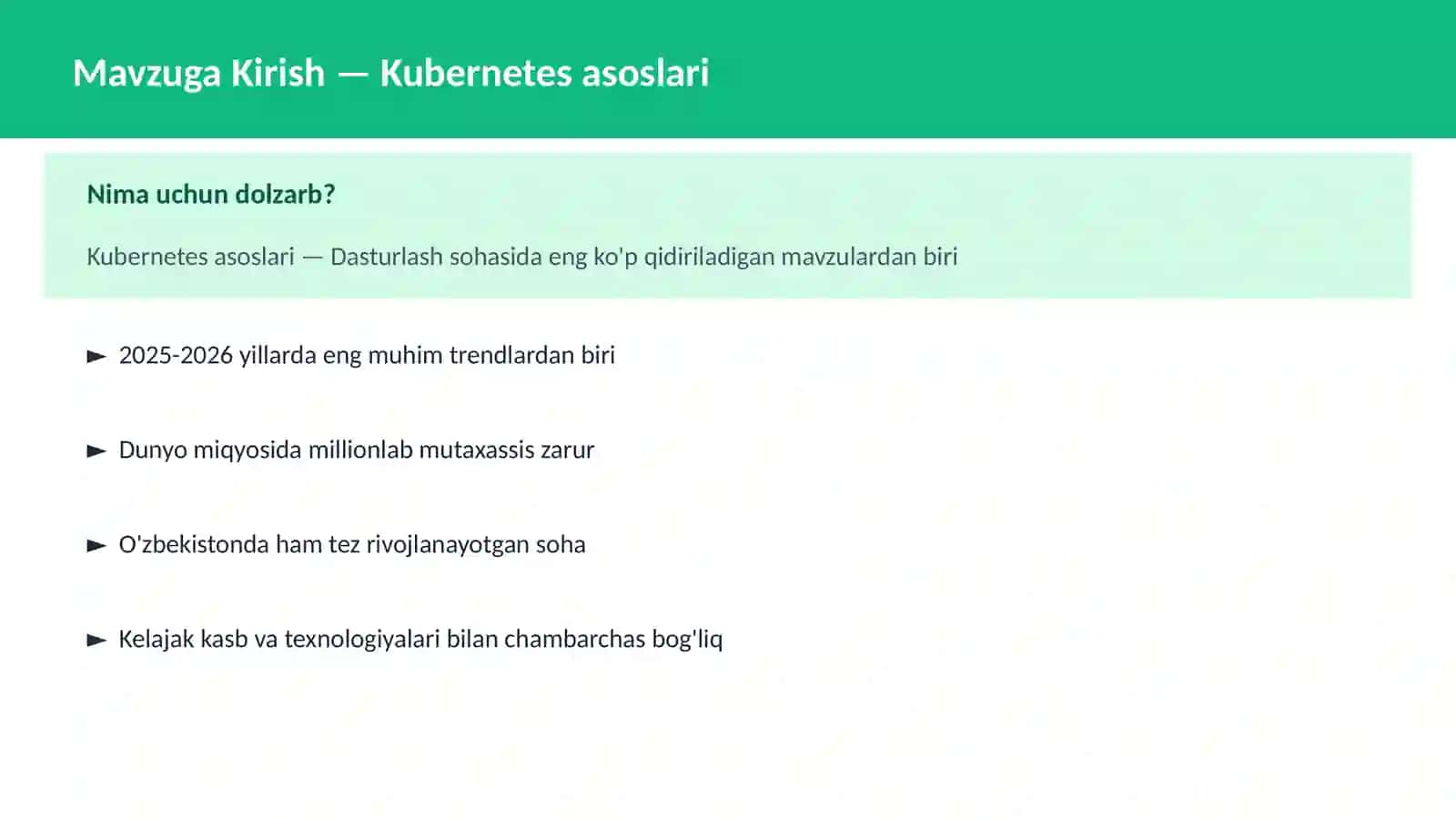 Kubernetes asoslari 2