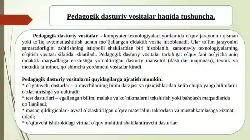 Pedagogik dasturiy vositalar 2