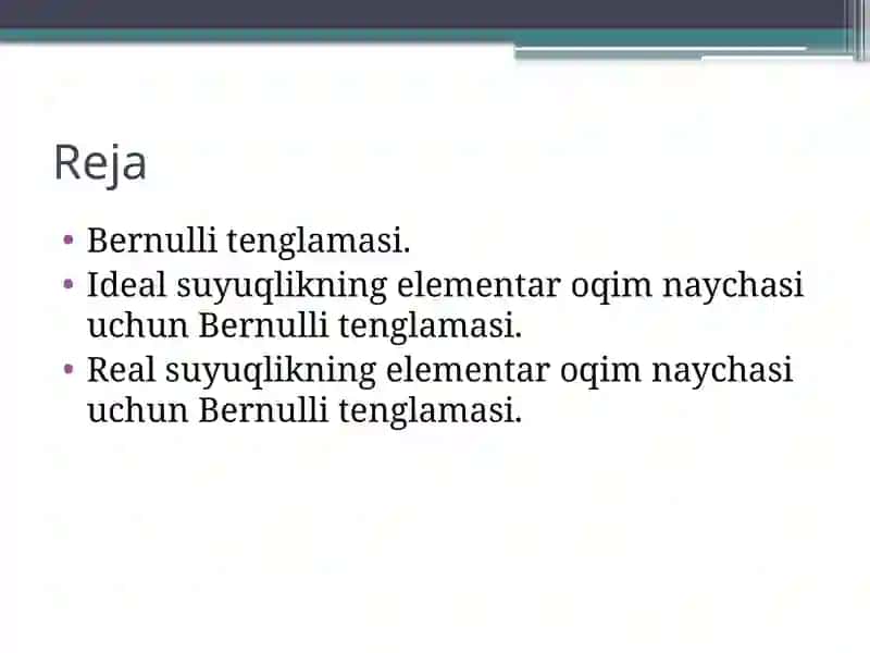 Bernulli tenglamasi 2