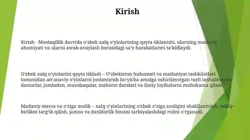 Mustaqillik Yillarida O‘Zbek Xalq O'Yinlarning Tiklanishi 2