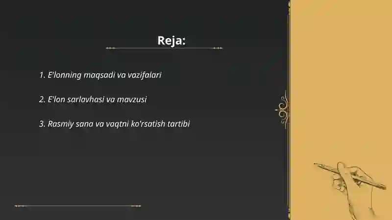 Hisobot e'lonining yozilish tartibi 2
