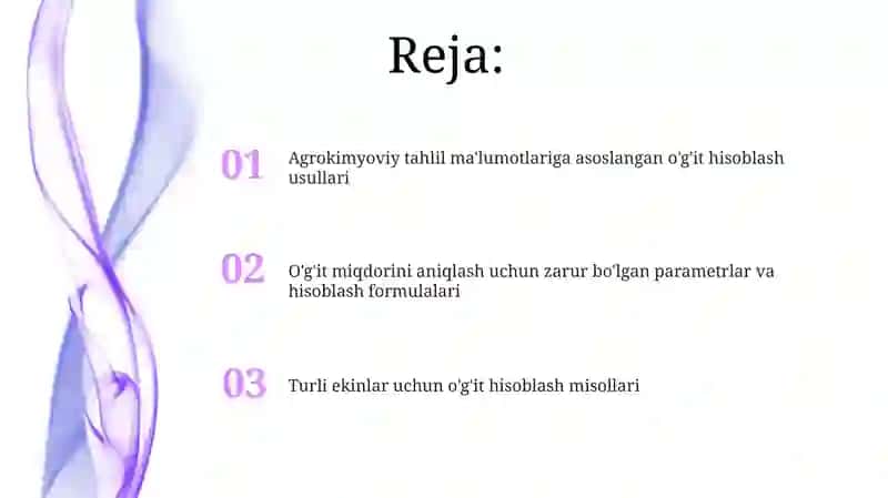 Agrokimyoviy tahlil ma'lumotlariga asoslangan o'g'it hisoblash usullari 2