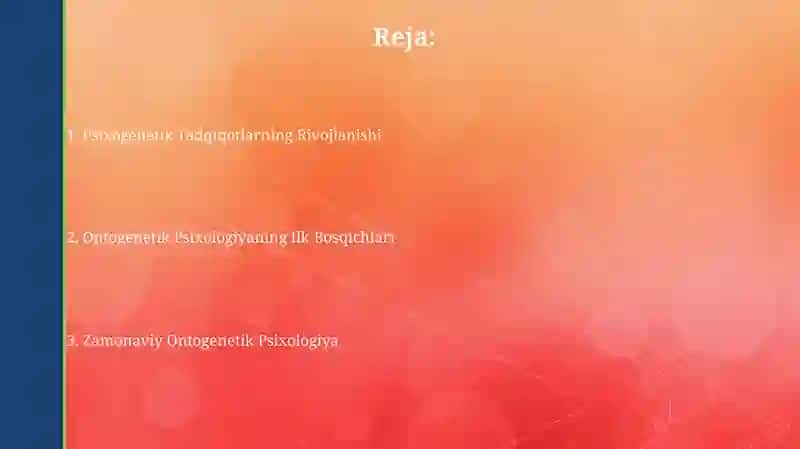Ontogenez psixologiyasining rivojlanish tarixi 2