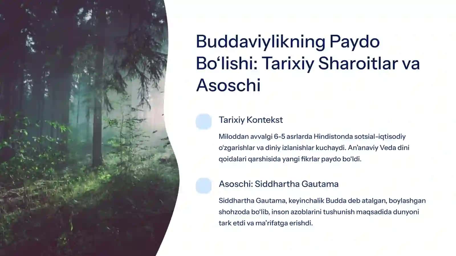 Buddaviylik  tarixi, ta’limotlari va oqimlari 2