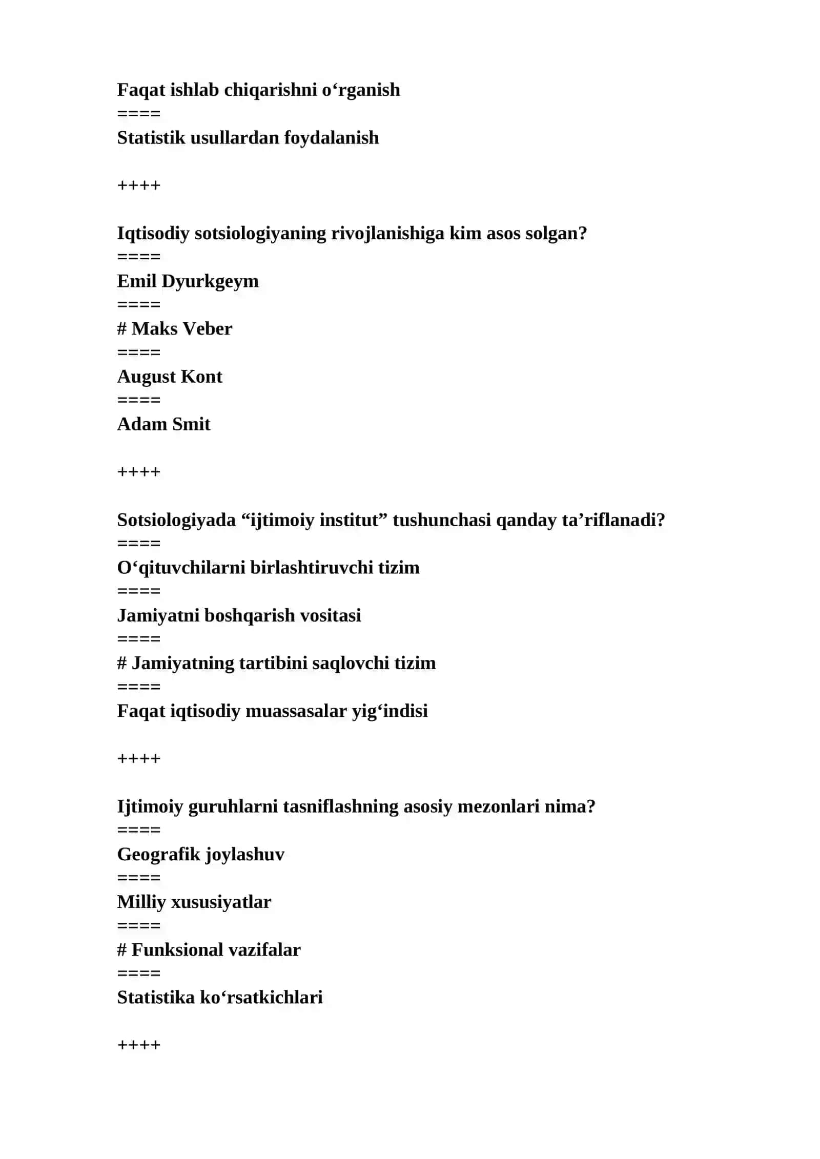 O‘zbekistonda iqtisodiy sotsiologiyaning asosiy vazifasi nimadan iborat? 2