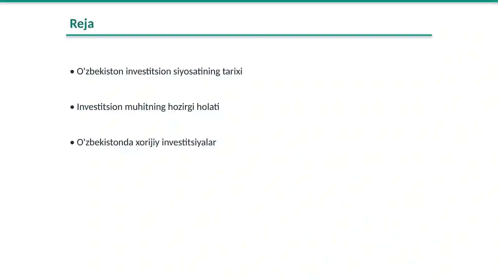 O'zbekiston investitsion siyosati: holat va istiqbollar 2