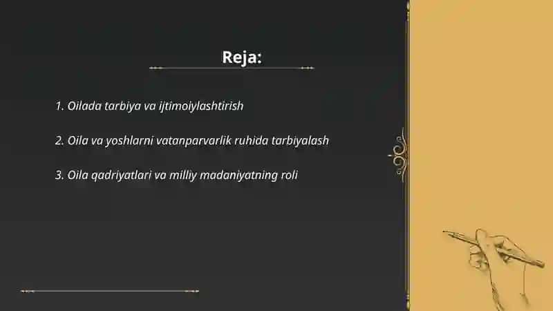 Jamiyat va tarbiyada oila masalasi 2