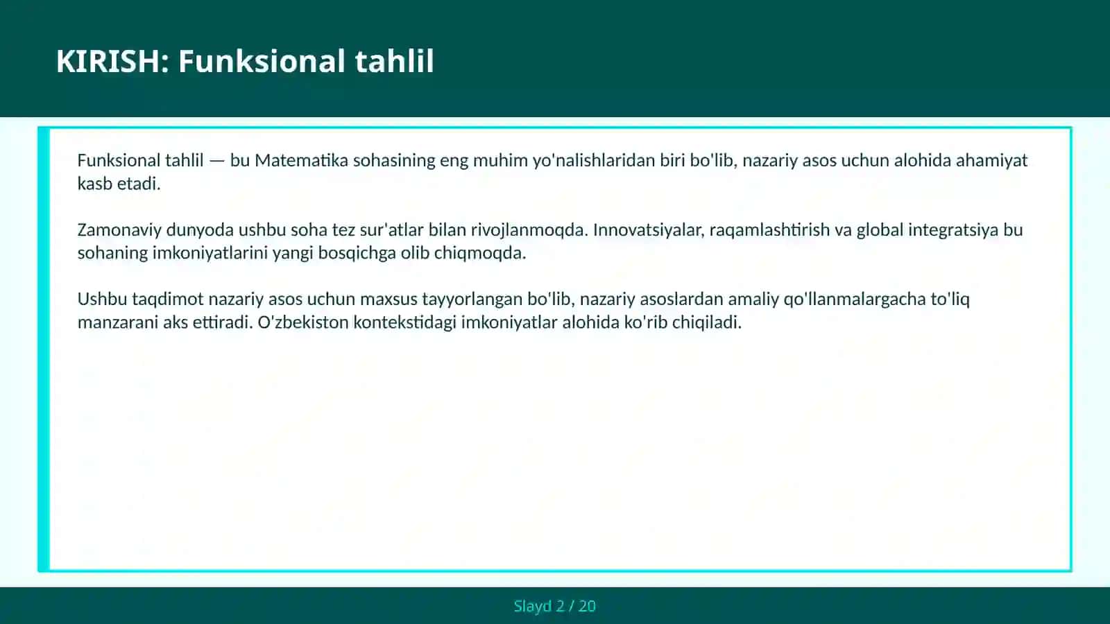 Funksional tahlil 2