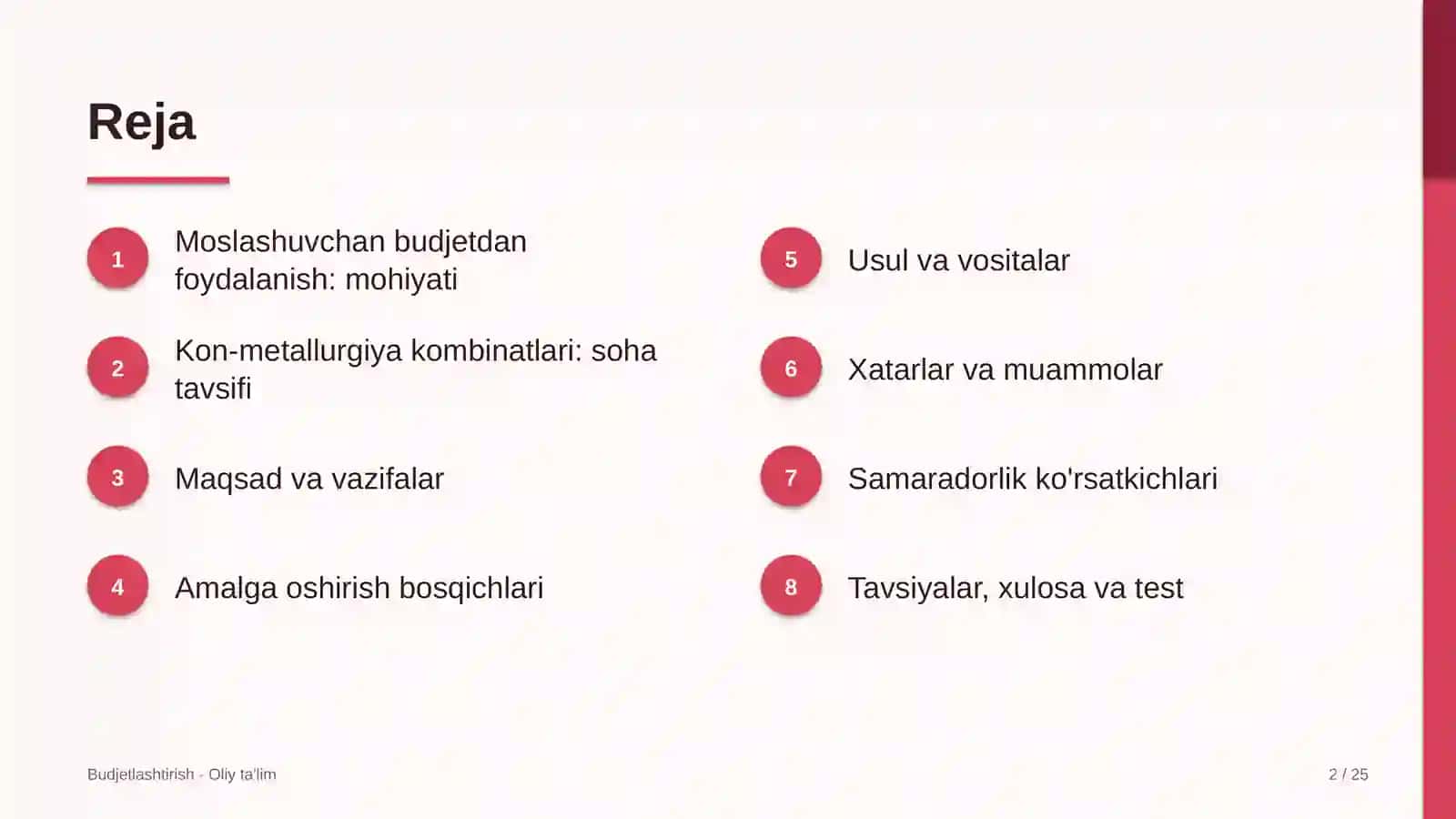 Kon-metallurgiya kombinatlarida moslashuvchan budjetdan foydalanish 2