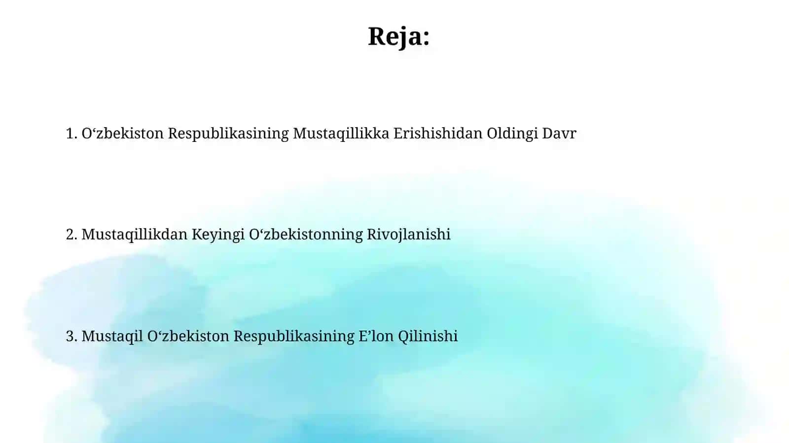 Mustaqil O'zbekiston Respublikasi tashkil topishining tarixiy ahamiyati 2