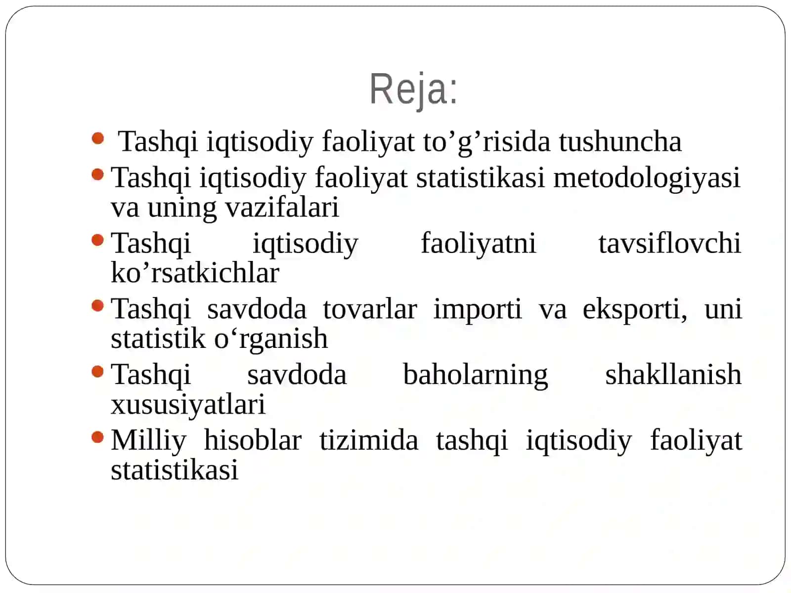 Tashqiiqtisodiy faoliyat statistikasi 2